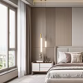 Modern Bedroom Interior Design With Large Bed Pillows Bedside Tables Rug And Potted Plant