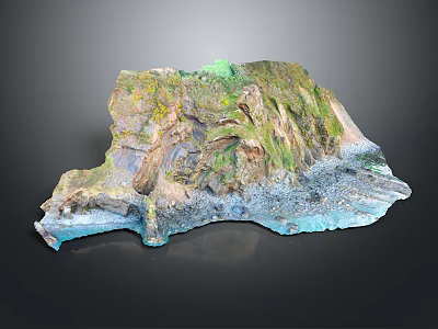 Realistic Garden Landscape Model With Natural Terrain Green Vegetation And Rock Formations 3d model