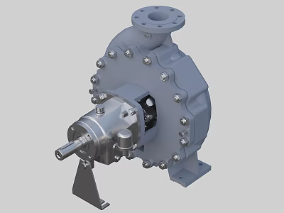 Durable Industrial Pump Equipment with Flange Connection Metal Body Bolts and Stable Base 3d model