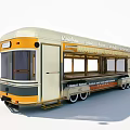 Railway Commercial Equipment Mobile Food Cart With Yellow White Black Multiple Windows Open Service Counter