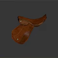 Equestrian Sports Equipment Red Leather Saddle with Stitched Design for Horse Riding