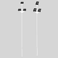 Outdoor Lights with Double Headed Design on Light Poles for Garden Street Lighting