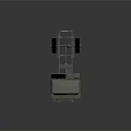 Green Military Style Truck Chassis With Cab And Black Wheels