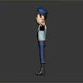Cartoon Game Movie Character In Pilot Uniform With Hat And Arms Outstretched