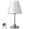 Modern Table Lamp With White Fabric Shade And Metal Stand Spherical Base