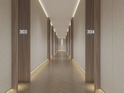 Modern Hotel Aisle Corridor 3d model