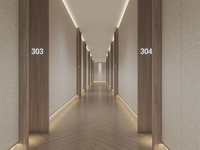 Modern Hotel Aisle Corridor model