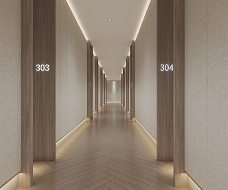 Modern Hotel Aisle Corridor 3d model