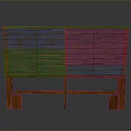 Classic Wooden Room Divider With Vertical Slats And Sturdy Base
