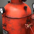 Industrial Red Fire Equipment With Pressure Gauge Valve And Stand Base