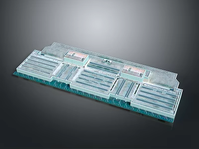 Modern Building Complex With Multiple Parallel Structures Roof Design And Open Areas 3d model