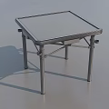Functional Mahjong Table Featuring Green Surface Mahjong Pattern Wooden Frame And Metal Legs 3d model