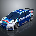 Blue And White CIVIC Race Car Featuring PETROBRAS Logo Number 7 Body Design