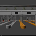 Comprehensive Bonded Zone Entry Gate With Multiple Lanes And Steel Barriers Structure