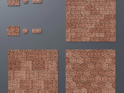 Various Brown Textured Floor Tiles With Different Pattern Designs For Home 3d model