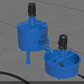 Blue Industrial Mixing Tanks With Electric Motors And Stands Shuangyu Brand Equipment Featuring Connecting Hoses