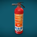 Red Fire Extinguisher With Safety Instruction Label For Fire Emergency Preparedness