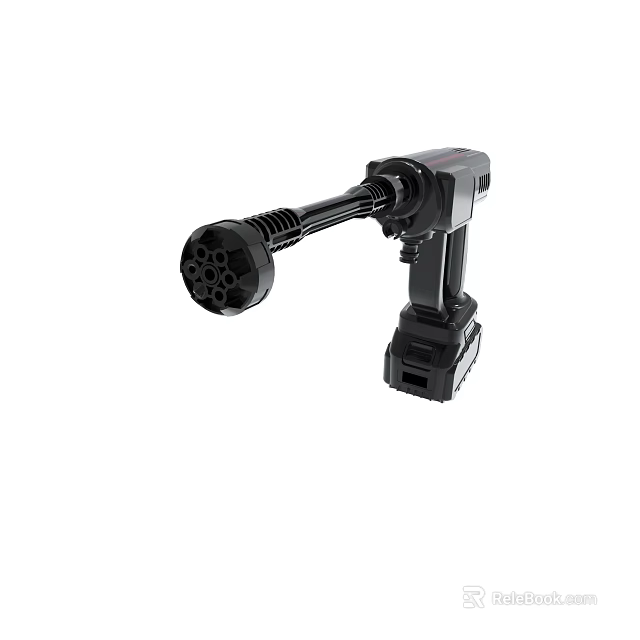 Cordless Handheld Power Drill With Black Design And Rechargeable Battery 3d model 