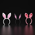 Cute Glowing Rabbit Ear Headbands Set Of Three Colors For Daily Use