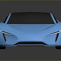 Shiny Blue Concept Car With Sleek Modern Design And Aerodynamic Body