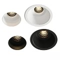 White and Black Round Downlights Spotlights with Mesh Covers for Modern Home Ceiling