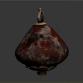 Handcrafted Copper Colored Pear Shaped Decorative Ornament With Red Speckles And Top Loop