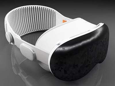 Professional Commercial VR Headset Featuring White Design Adjustable Headband And Black Front Panel 3d model