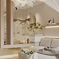 Cozy Modern Apartment Bedroom With Sofa Bed Chandelier And Mirror