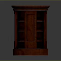 Mahogany Round Wooden Cabinet With Door And Multiple Shelves Home Furniture Design