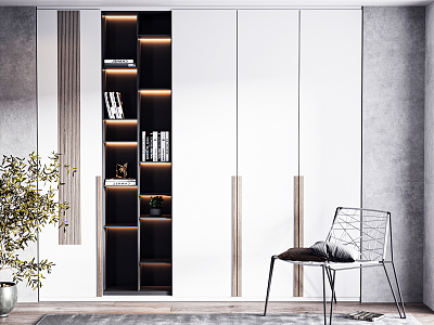 Modern Bookcase Wardrobe 3d model