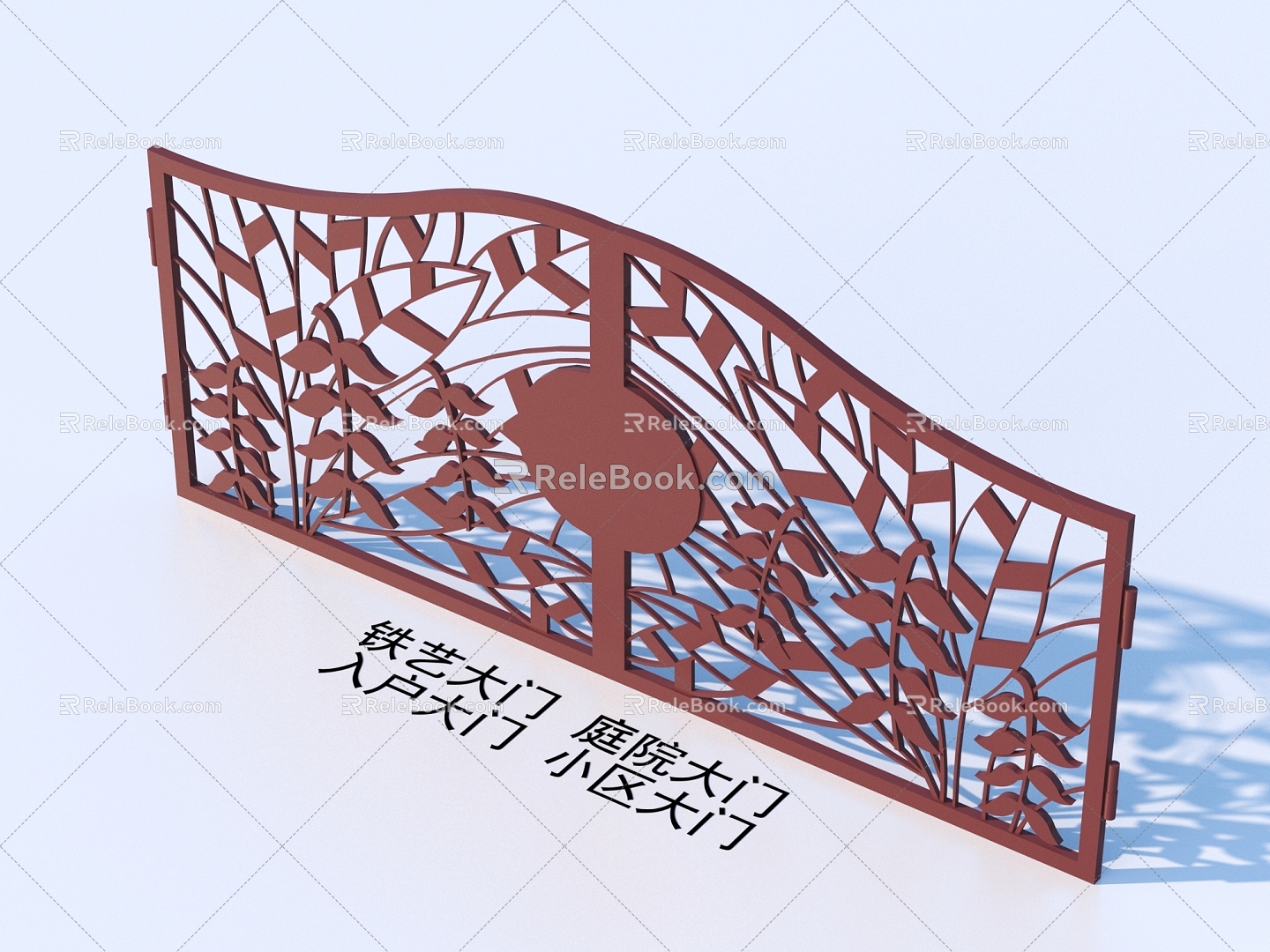 Wrought Iron Gate Courtyard Gate Entrance Gate Community Gate 3d model