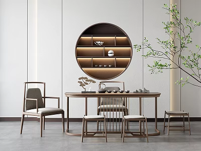 New Chinese Tea Table and Chair 3d model