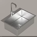 Stainless Steel Single Bowl Kitchen Sink With Modern Faucet For Home Kitchen