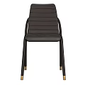 Modern Black Leather Chair With Metal Legs And Gold Accents Design