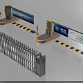 Public Facility Parking Entrance Automatic Gate Barrier With Display Screen And Railing