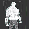Game Movie Character With American Flag Striped Arms Legs Gray Body And Star