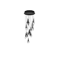 Modern Geometric Chandelier With Black And White Cone Shaped Hanging Decor