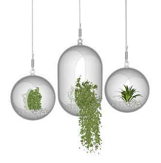 Modern Hanging Basket Decoration Hanging Basket Green Plant Restaurant Green Plant Hanging Basket Decoration Small Potted Plant 3d model