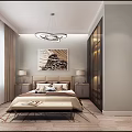 Modern Dining Living Room Interior With Chandelier Circular Wall Decor And Dining Table