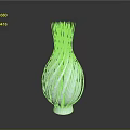 Modern Glass Sculpture Vase with Spiral Striped Blue and White Design