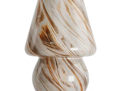 Elegant Modern Floor Lamp With White And Brown Glass Marble Pattern Design 3d model