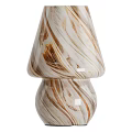 Elegant Modern Floor Lamp With White And Brown Glass Marble Pattern Design
