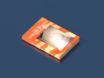 The Photography Book with Orange Cover and Untitled Photographs Featuring Black and White Photo Design 3d model