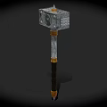 Sledgehammer Hammer Thor Hammer Medieval Hammer Tomahawk Cartoon Warhammer Hand-painted Warhammer Game Warhammer Low Face Number Low Mold Simple Mold Movie and TV Level 3d model