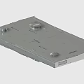 Stainless Steel Mechanical Panel With Circular Knobs Surface Markings And Industrial Features 3d model