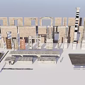 Classical Architectural Models Displayed On White Platforms With Detailed Columns And Intricate Designs