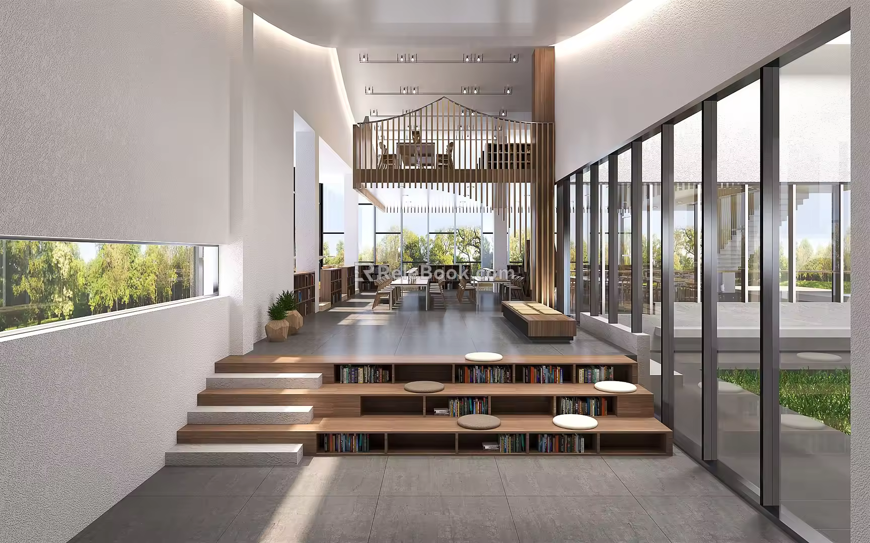 Modern Library Reading Room 3d model
