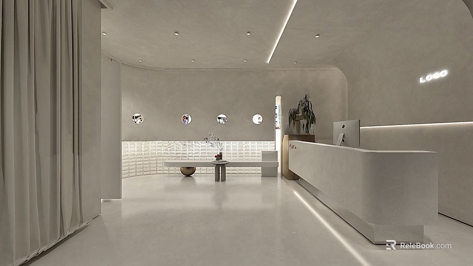 Modern SPA Sauna Interior With Relaxation Lounge Wooden Benches And Soft Lighting 3d model 