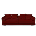 Red Two Seater Sofa Featuring Soft Plush Cushions And Comfortable Classic Design 3d model
