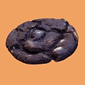 Homemade Chewy Chocolate Cookie With Dark And White Chocolate Chunks On Orange Background